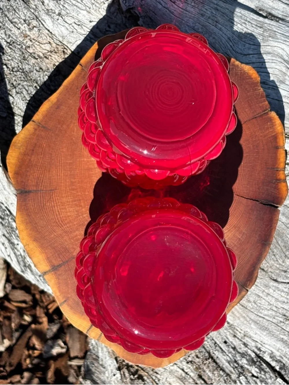 Set Of 2 Ethan Allen Disney Hobnail Votive Candle Holders